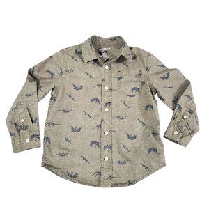 Arizona Jeans Boys Long Sleeve Dinosaur Print Button Down Shirt XL/7